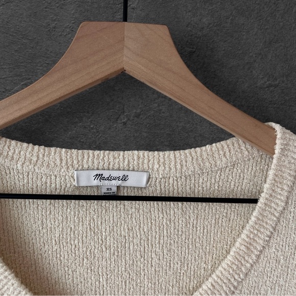 Madewell Henley Sweater Tee Rainbow Stripe Vintage Parchment Size XS - Picture 4 of 12